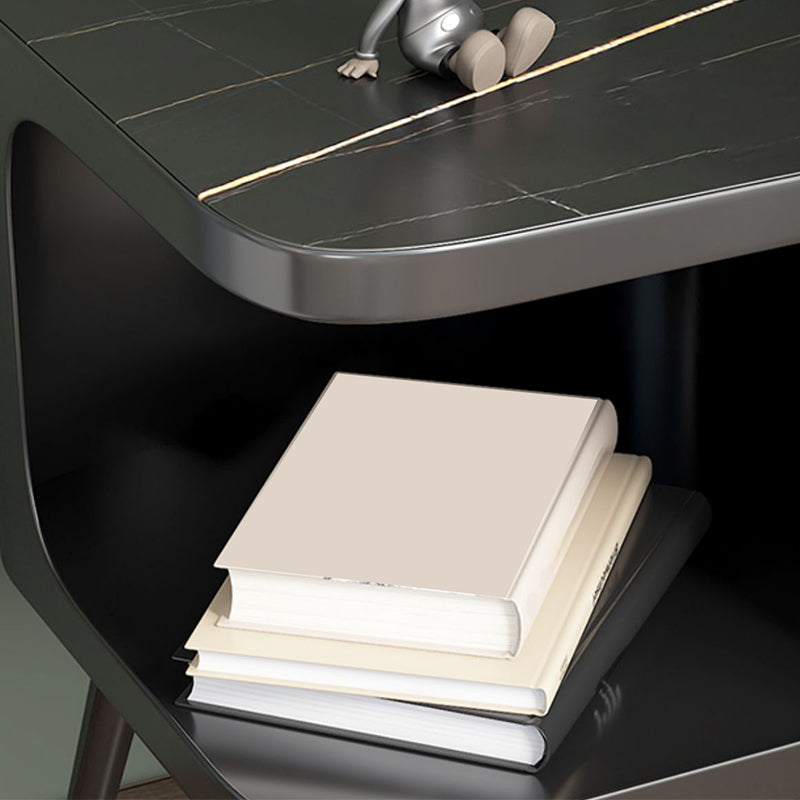 Modern 20 Inch H Bed Nightstand Open Storage Stone Top Legs Included Night Table