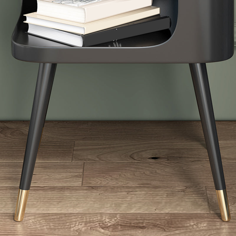 Modern 20 Inch H Bed Nightstand Open Storage Stone Top Legs Included Night Table