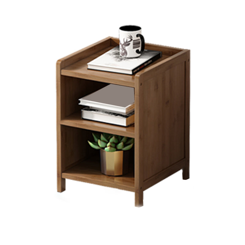 Bamboo Bed Nightstand 16 Inch H Modern Open Storage Nightstand with Legs