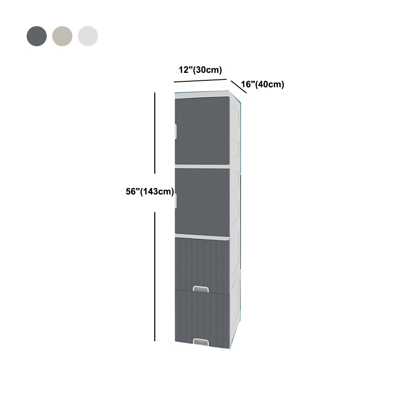 1/2- Door Nightstand in White/Grey/Beige 11.81" W x 15.75" D Bedside Cabinet with Casters