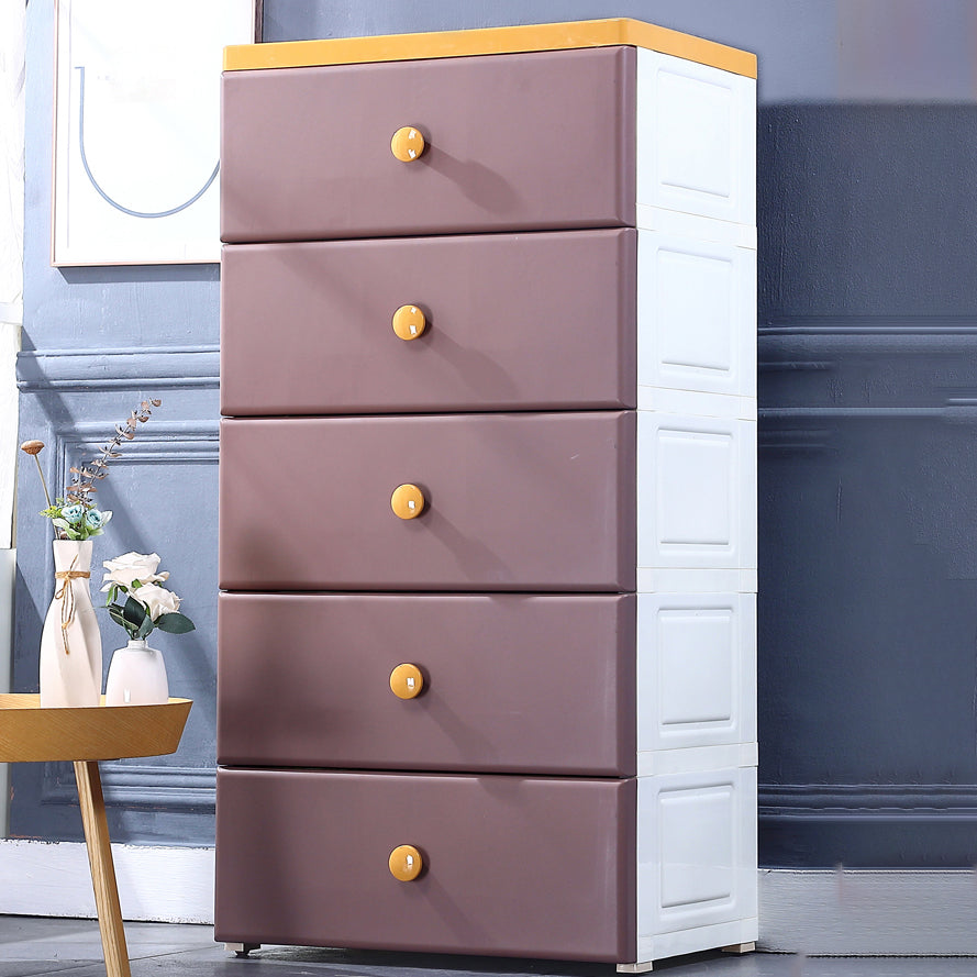 Contemporary Chest 23.6/26-inch Wide Plastic Storage Chest with Drawers for Bedroom