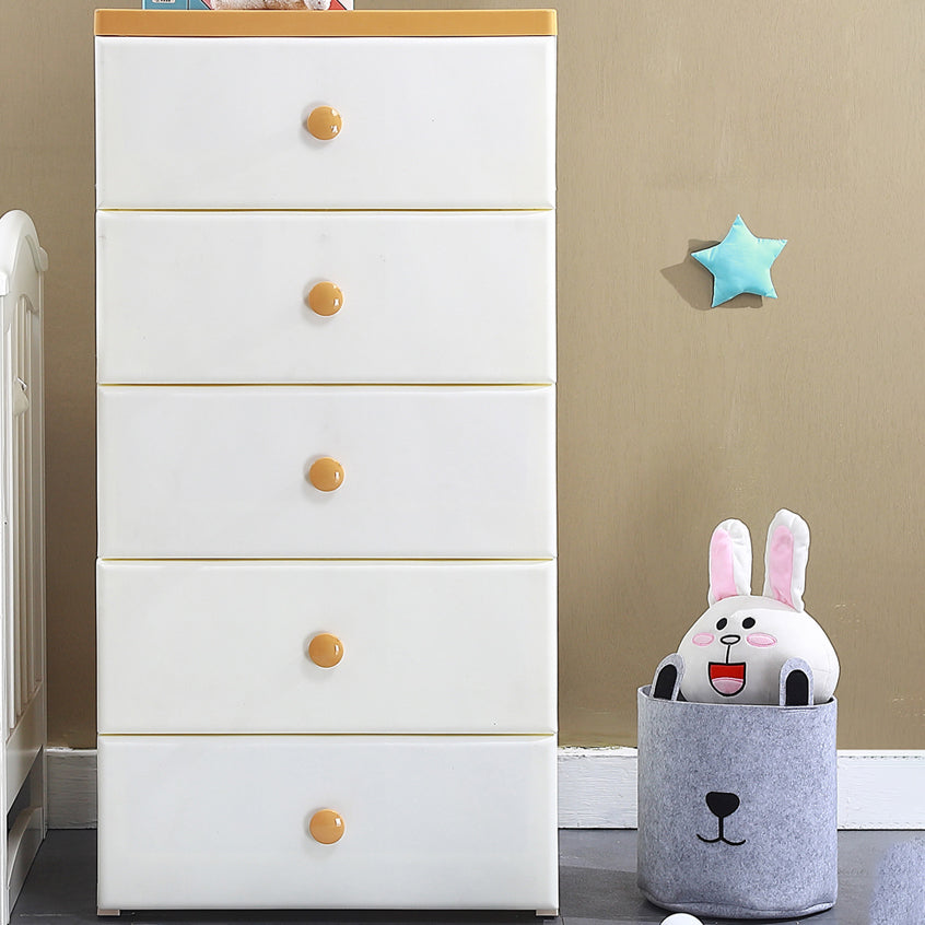Contemporary Chest 23.6/26-inch Wide Plastic Storage Chest with Drawers for Bedroom