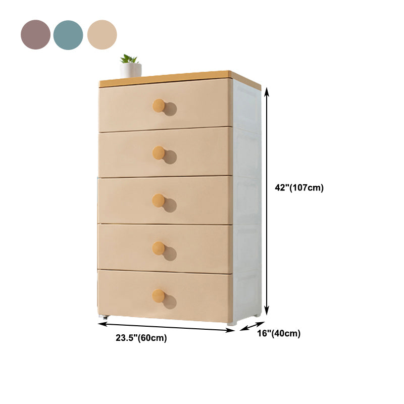 Contemporary Chest 23.6/26-inch Wide Plastic Storage Chest with Drawers for Bedroom