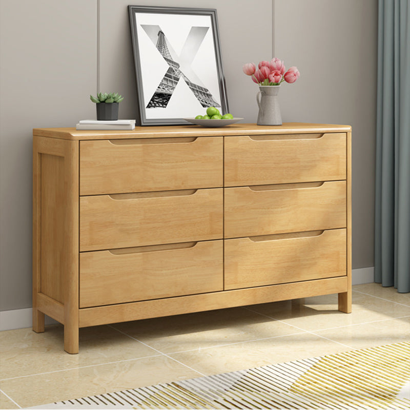 16" W Storage Chest Rubber Wood Storage Chest Dresser with Drawers