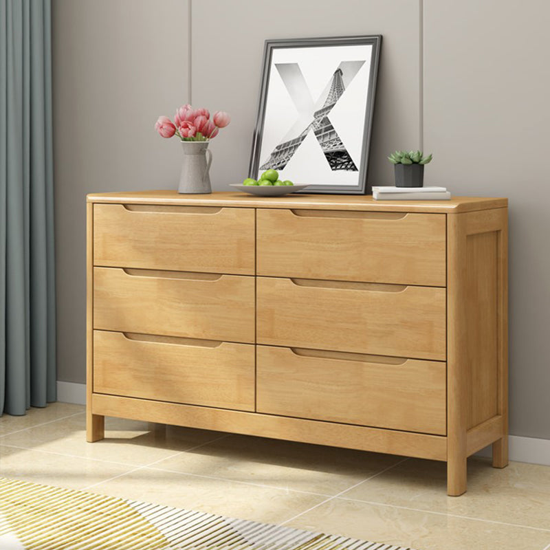 16" W Storage Chest Rubber Wood Storage Chest Dresser with Drawers