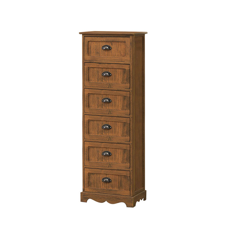 12" W Vintage Vertical Storage Chest Bedroom Solid Wood Lingerie Chest with Drawers