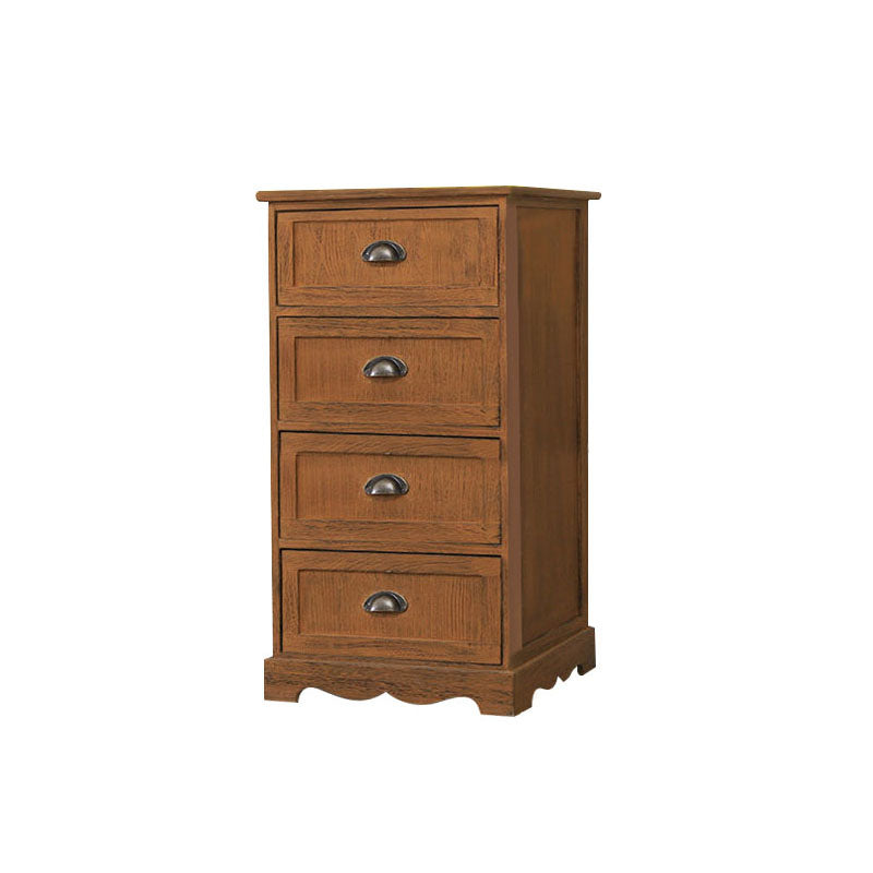 12" W Vintage Vertical Storage Chest Bedroom Solid Wood Lingerie Chest with Drawers