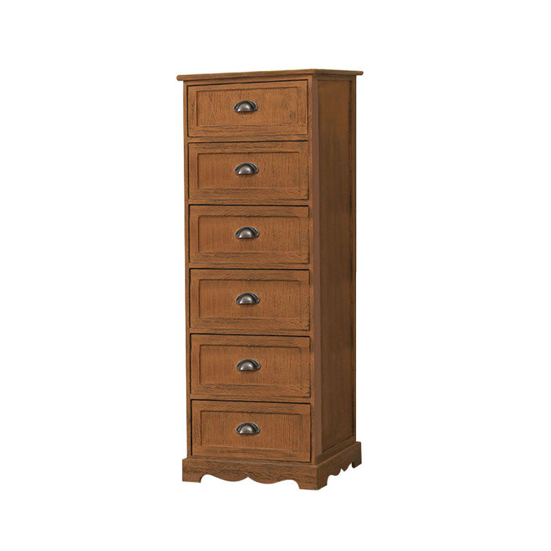 12" W Vintage Vertical Storage Chest Bedroom Solid Wood Lingerie Chest with Drawers