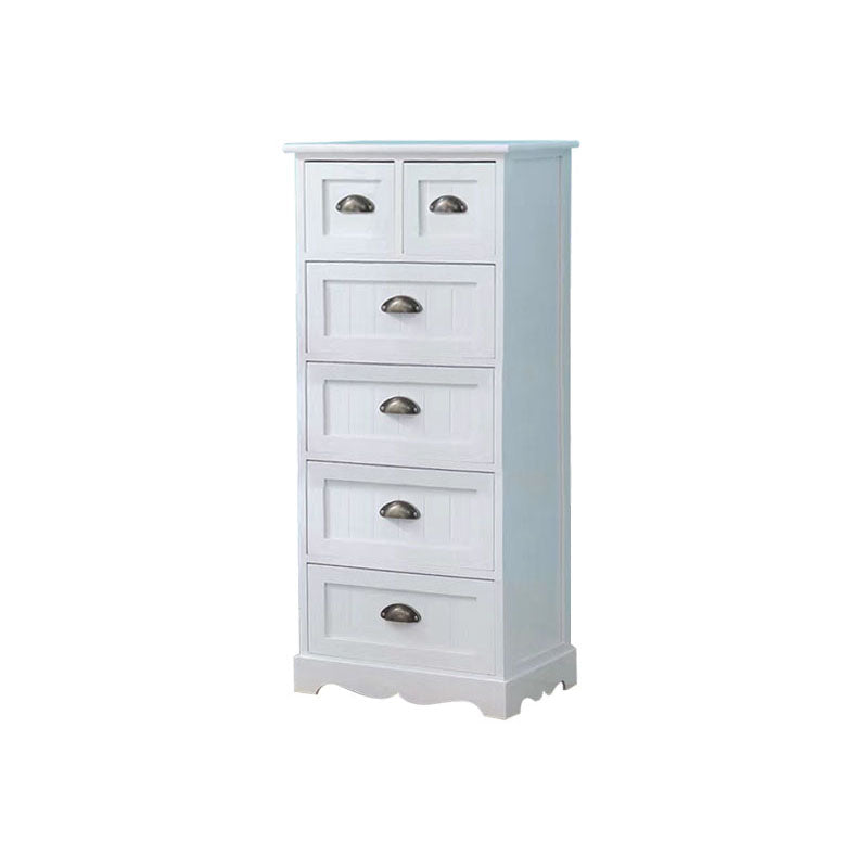 12" W Vintage Vertical Storage Chest Bedroom Solid Wood Lingerie Chest with Drawers