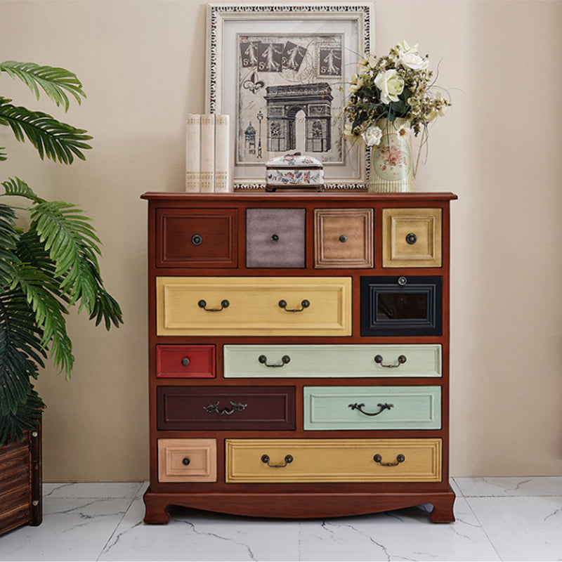 Vintage Storage Chest Bedroom Solid Wood Lingerie Chest with Drawers