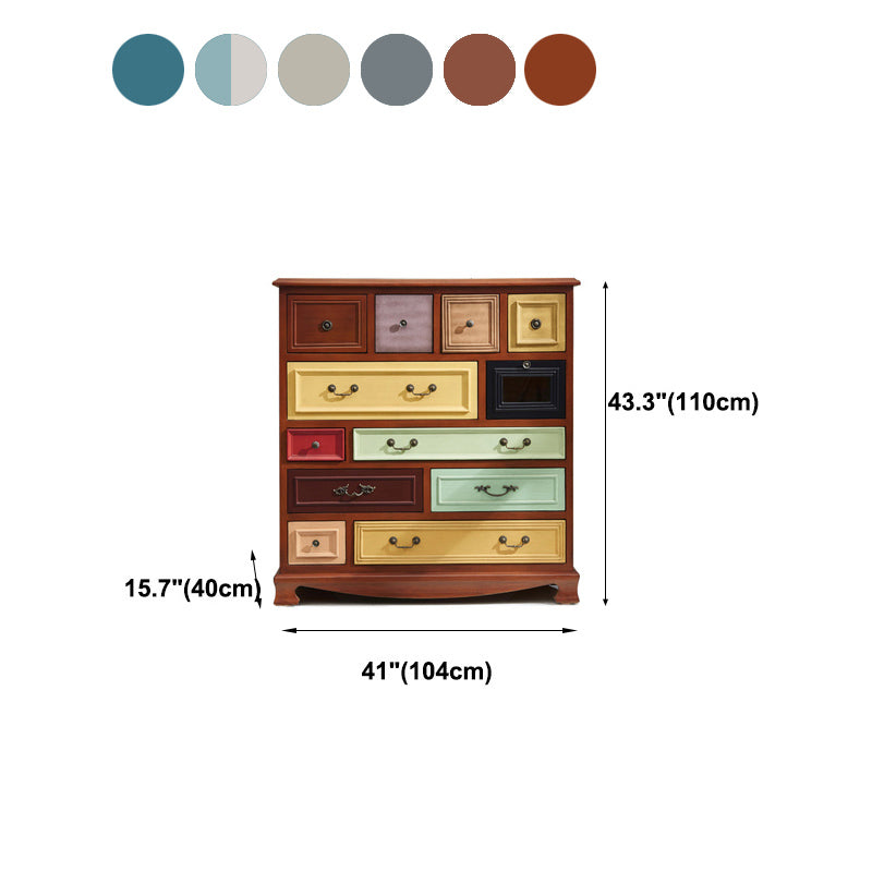 Vintage Storage Chest Bedroom Solid Wood Lingerie Chest with Drawers