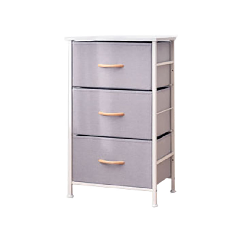 Contemporary Chest Fabric Bins Dresser with Drawers for Home/Office