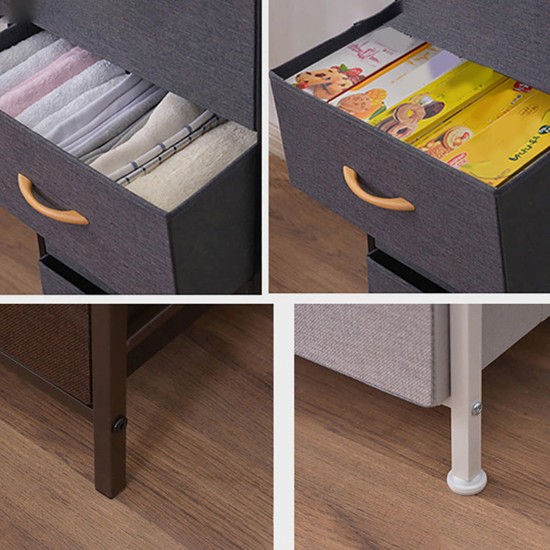 Contemporary Chest Fabric Bins Dresser with Drawers for Home/Office