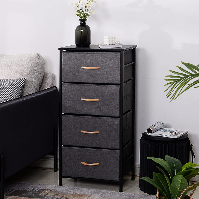Contemporary Chest Fabric Bins Dresser with Drawers for Home/Office