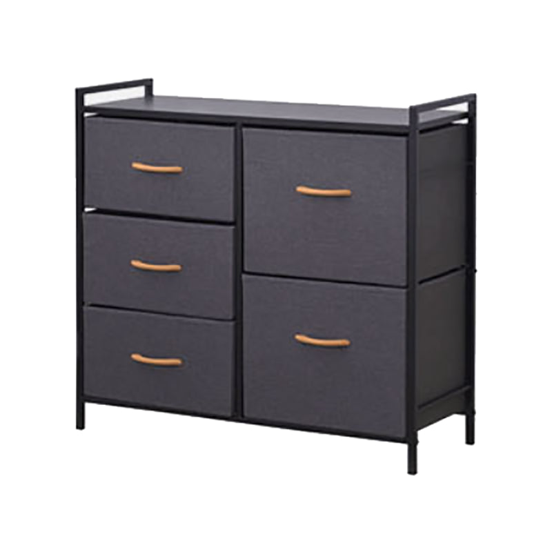 Contemporary Chest Fabric Bins Dresser with Drawers for Home/Office