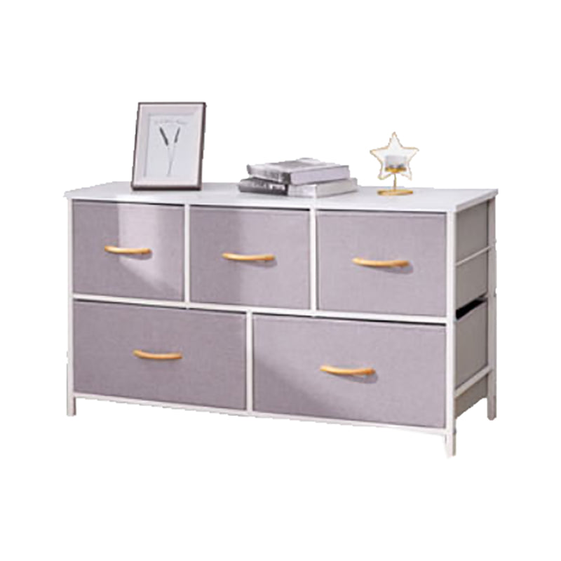 Contemporary Chest Fabric Bins Dresser with Drawers for Home/Office