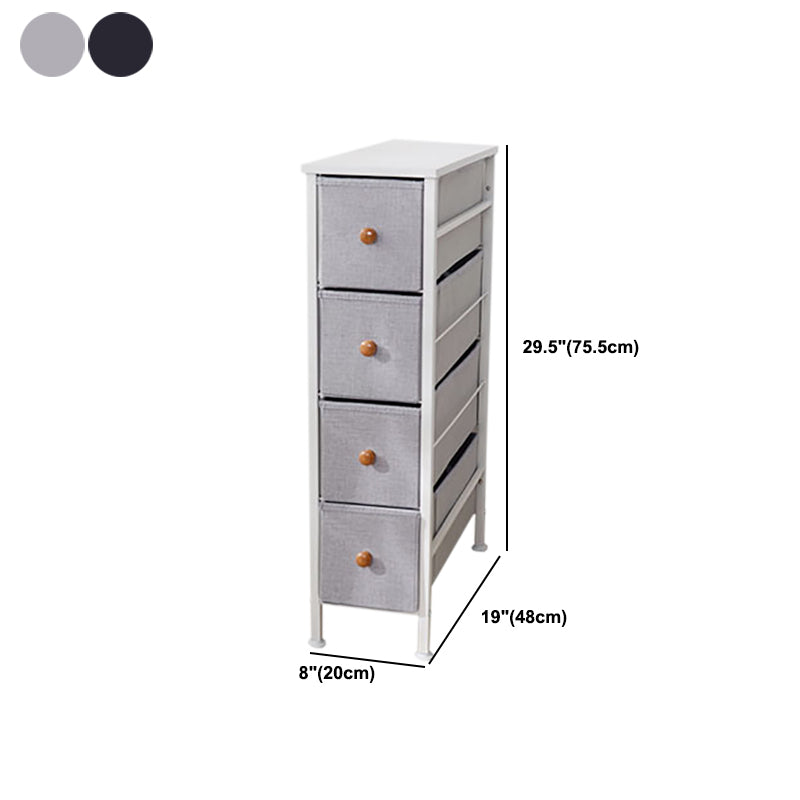Contemporary Chest Fabric Bins Dresser with Drawers for Home/Office