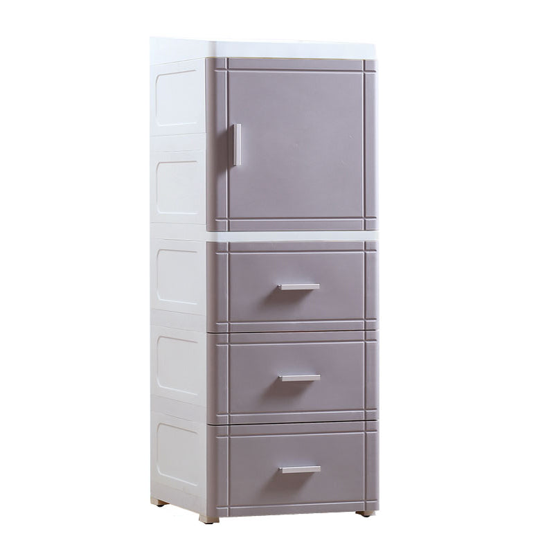 37.4" H Nightstand Plastic Night Table with 1 Door and 2/3-Drawer