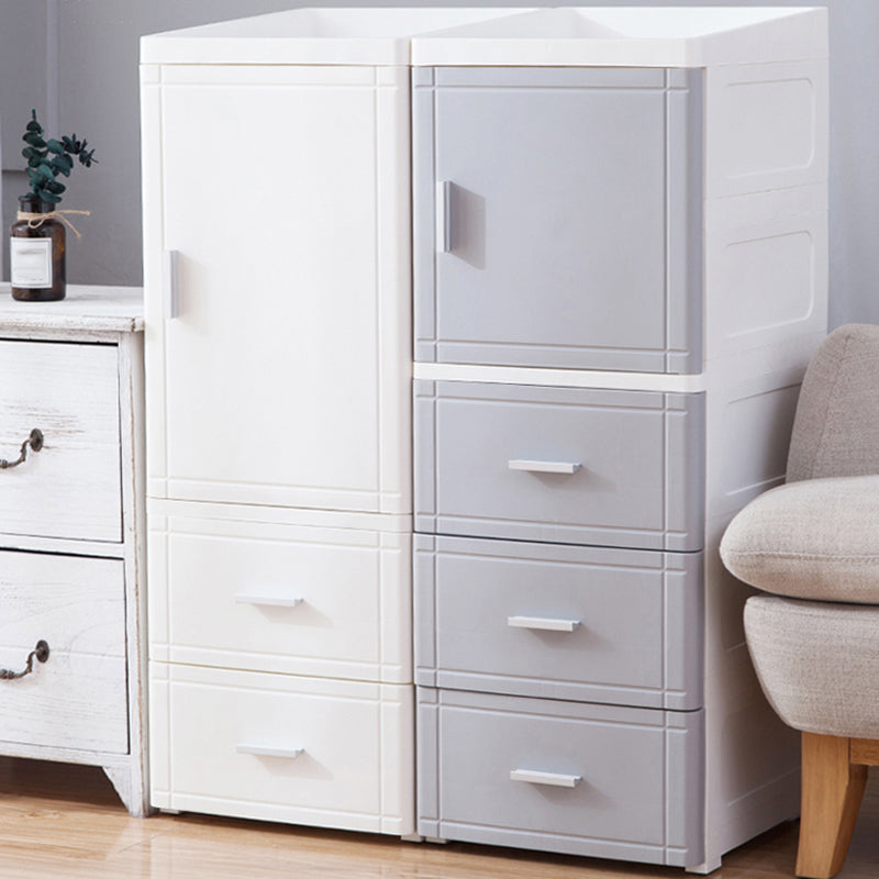 37.4" H Nightstand Plastic Night Table with 1 Door and 2/3-Drawer