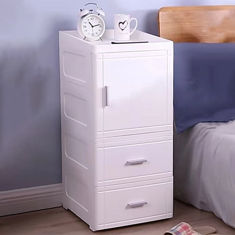37.4" H Nightstand Plastic Night Table with 1 Door and 2/3-Drawer