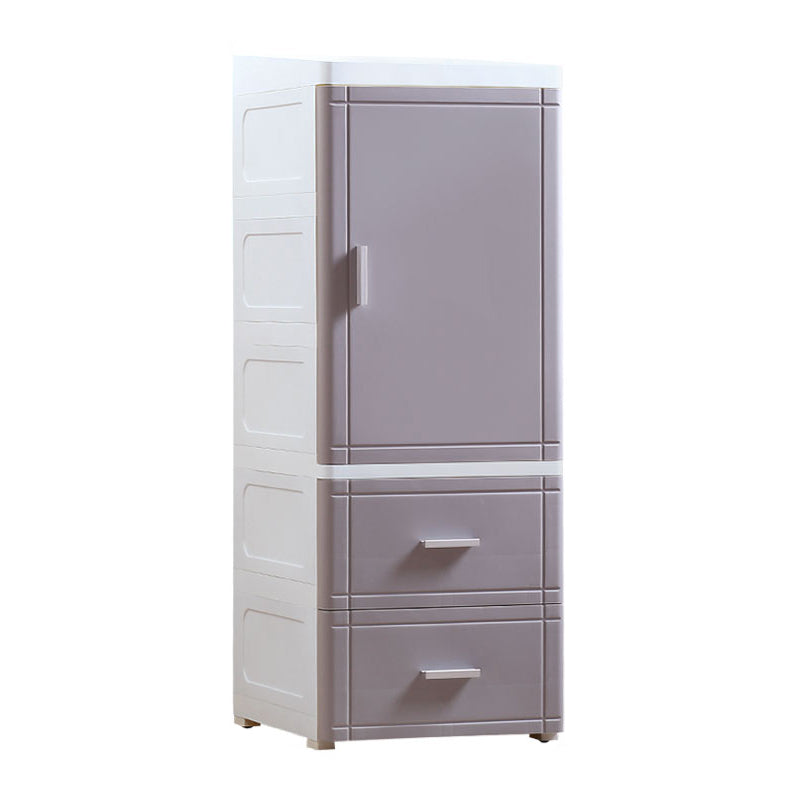 37.4" H Nightstand Plastic Night Table with 1 Door and 2/3-Drawer