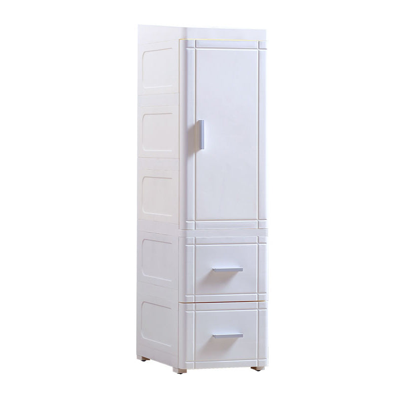 37.4" H Nightstand Plastic Night Table with 1 Door and 2/3-Drawer