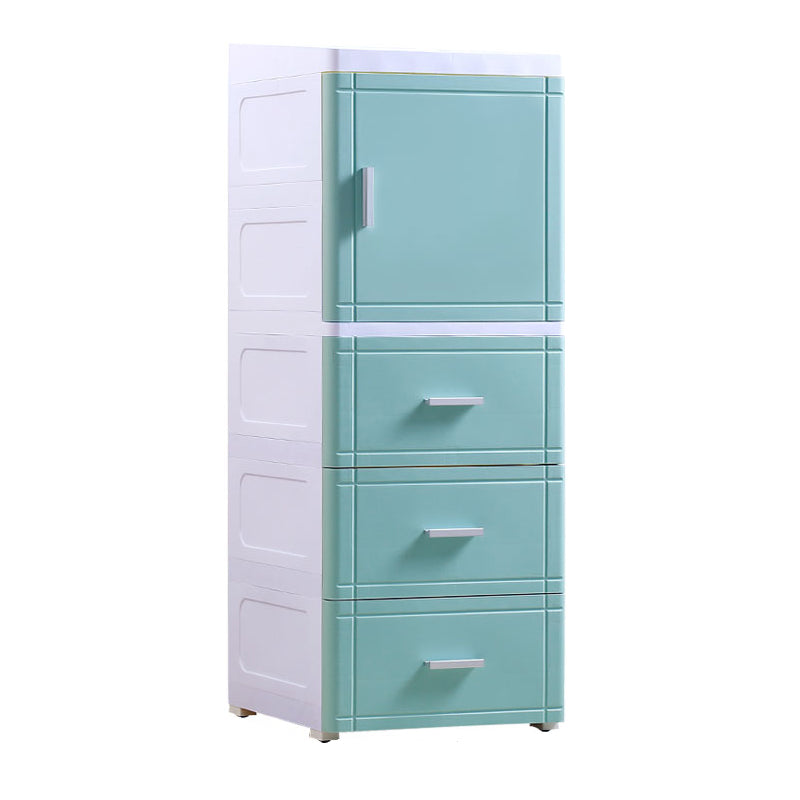 37.4" H Nightstand Plastic Night Table with 1 Door and 2/3-Drawer