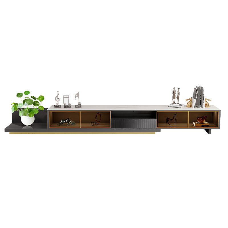 Contemporary TV Media Stand Faux Wood 1 Drawer Media Console