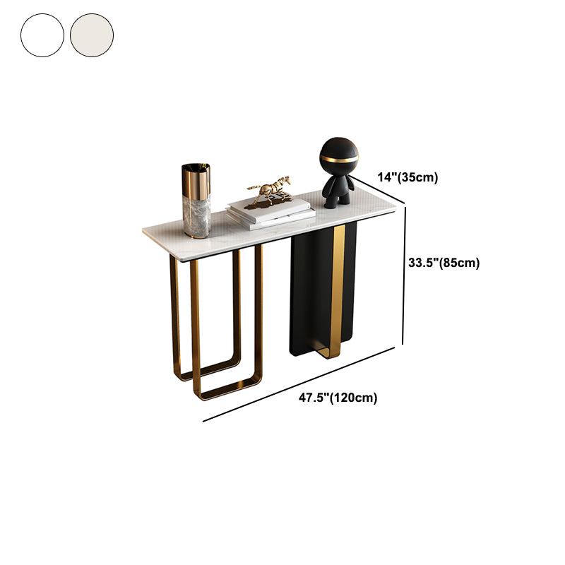 Glam Marble Rectangle Console Table Stain Resistant Scratch Resistant Console