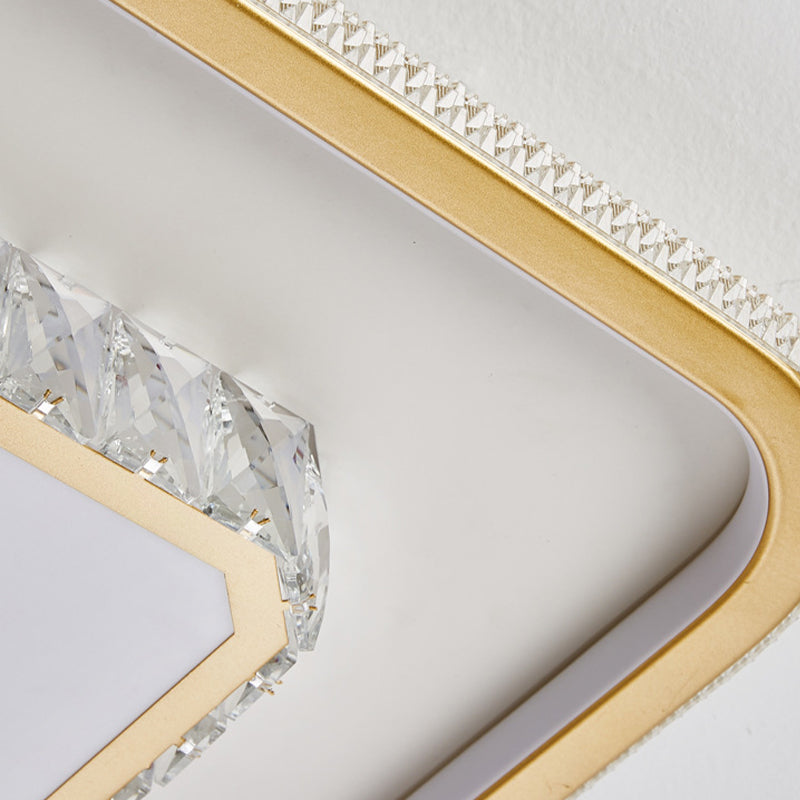 Contemporary Crystal Ceiling Light Multi-Layer LED Flush Mount Light for Living Room
