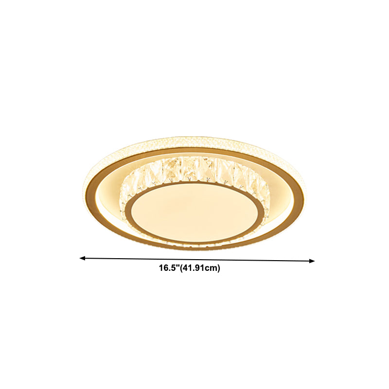 Contemporary Crystal Ceiling Light Multi-Layer LED Flush Mount Light for Living Room