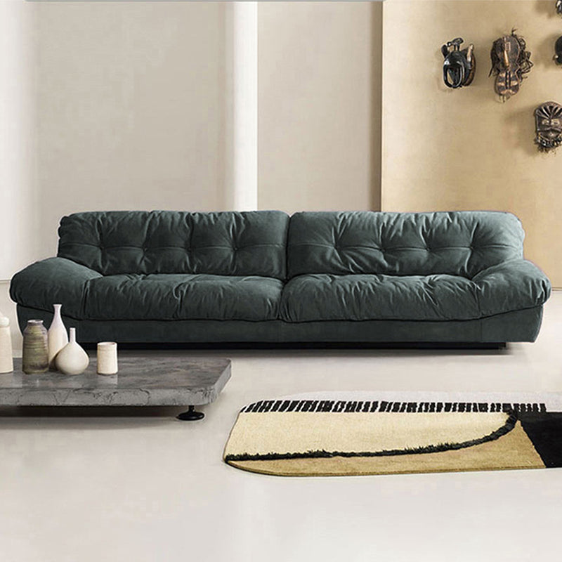 Contemporary Armless Settee Tufted Split-Back Living Room Sofa