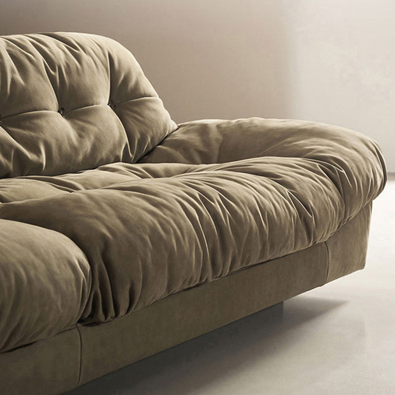 Contemporary Armless Settee Tufted Split-Back Living Room Sofa