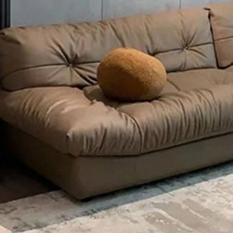 Contemporary Armless Settee Tufted Split-Back Living Room Sofa