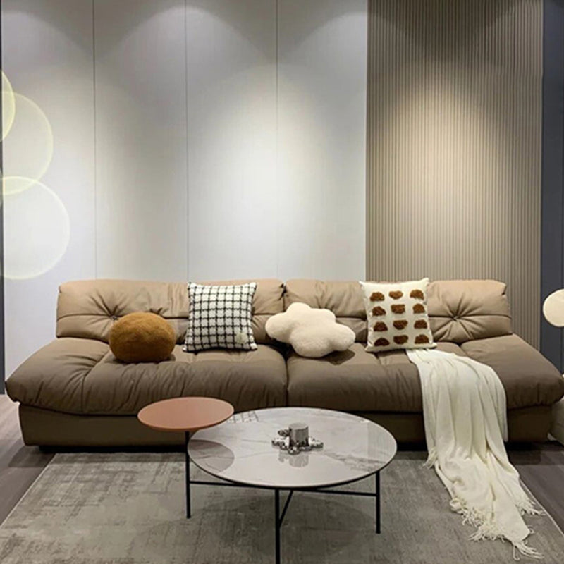 Contemporary Armless Settee Tufted Split-Back Living Room Sofa