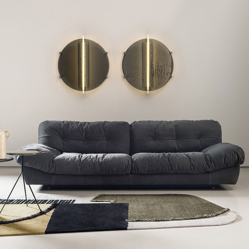 Contemporary Armless Settee Tufted Split-Back Living Room Sofa