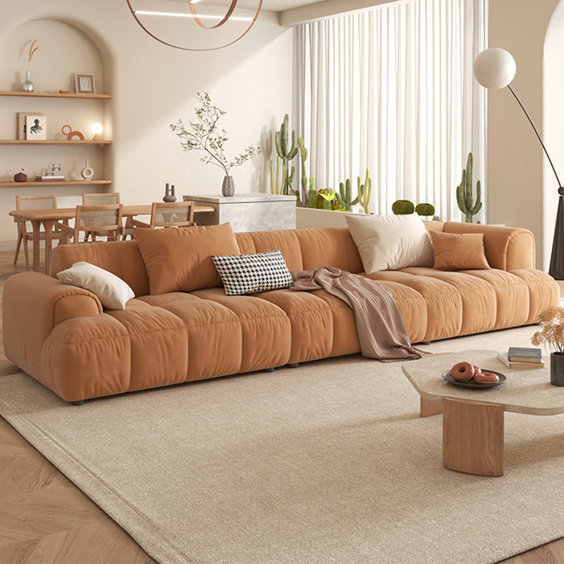 Modern Style Sofa Embedded Armrest Cushion Back Flannelette Material Sofa Bed