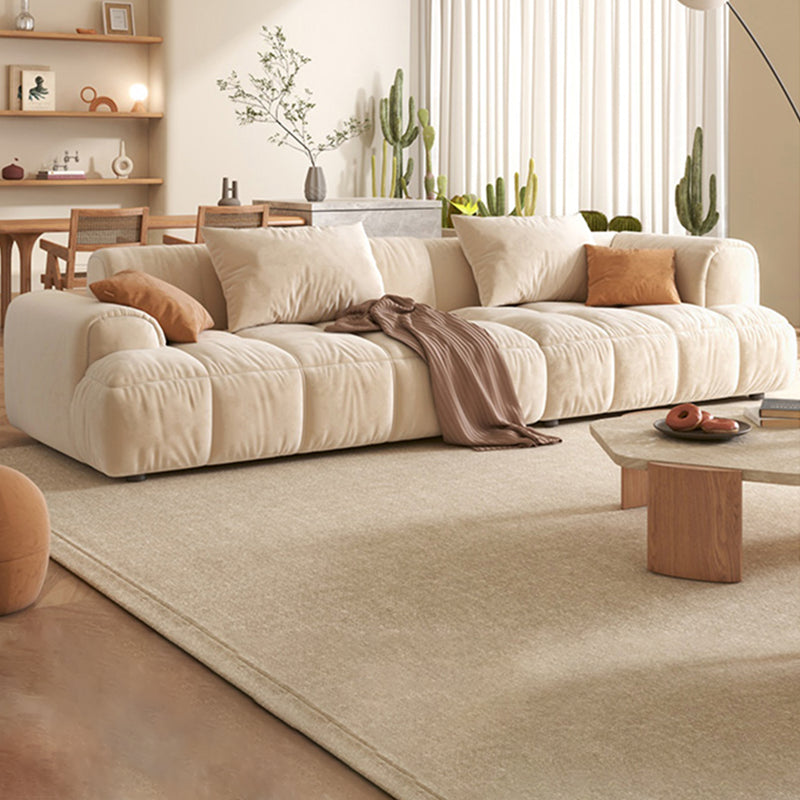 Modern Style Sofa Embedded Armrest Cushion Back Flannelette Material Sofa Bed