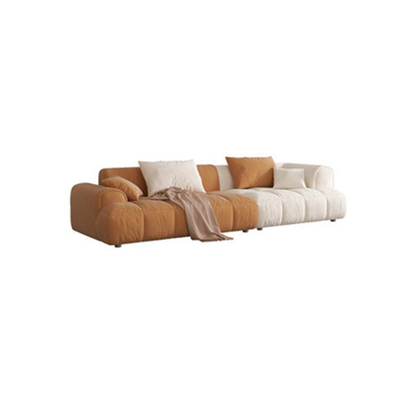 Modern Style Sofa Embedded Armrest Cushion Back Flannelette Material Sofa Bed