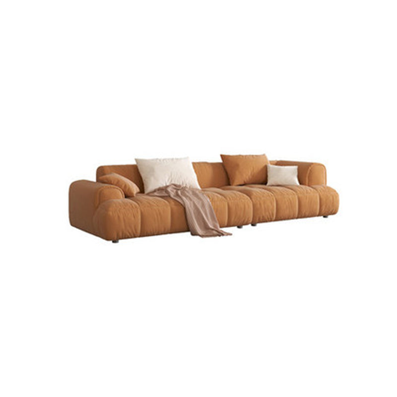 Modern Style Sofa Embedded Armrest Cushion Back Flannelette Material Sofa Bed