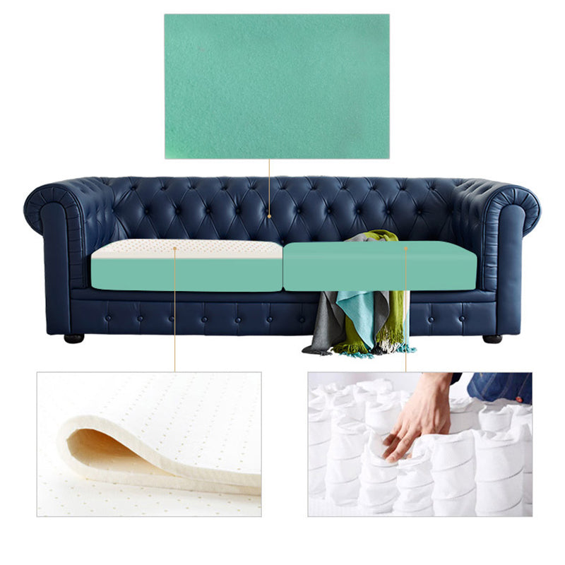 27.6" H Faux Leather Rolled Arm Chesterfield Sofa For Living Room