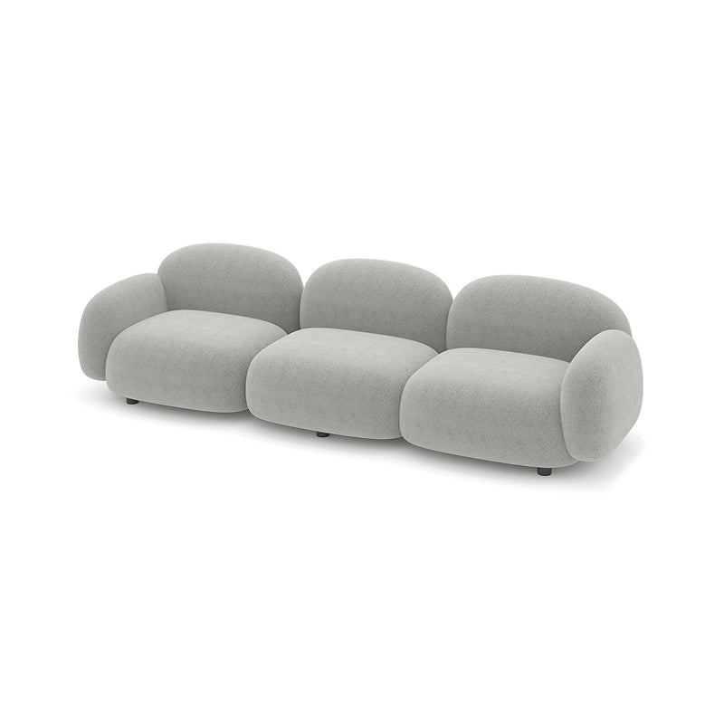 27.5" H Modern Faux Leather/wool Square Arm Sofa For Living Room