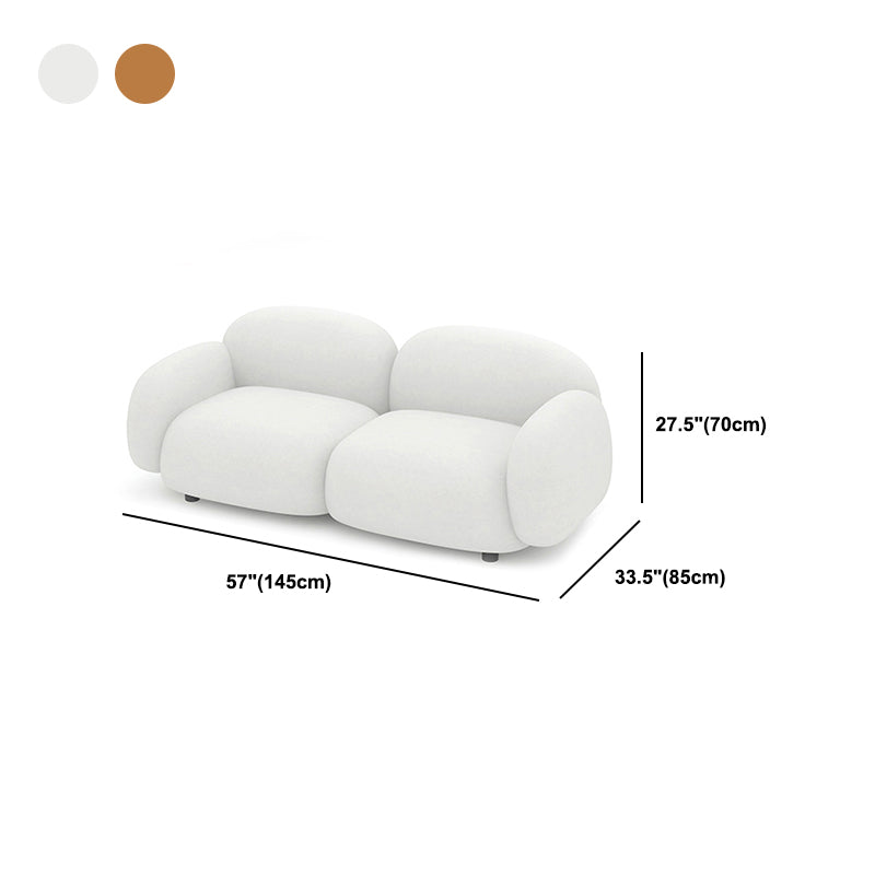 27.5" H Modern Faux Leather/wool Square Arm Sofa For Living Room
