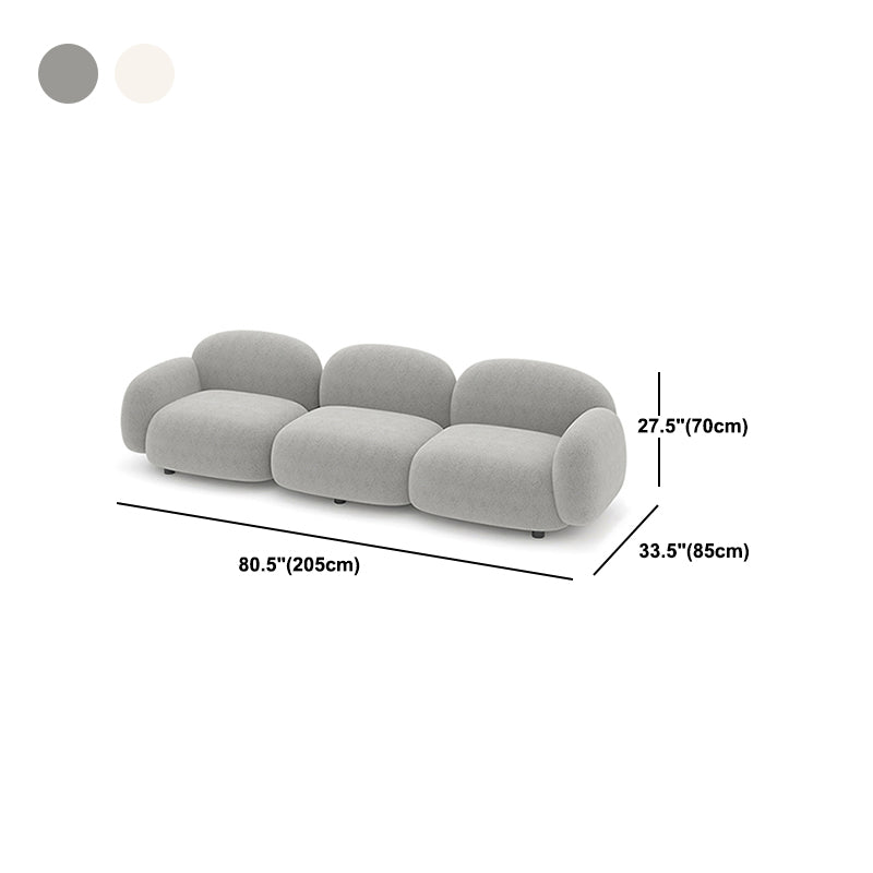 27.5" H Modern Faux Leather/wool Square Arm Sofa For Living Room