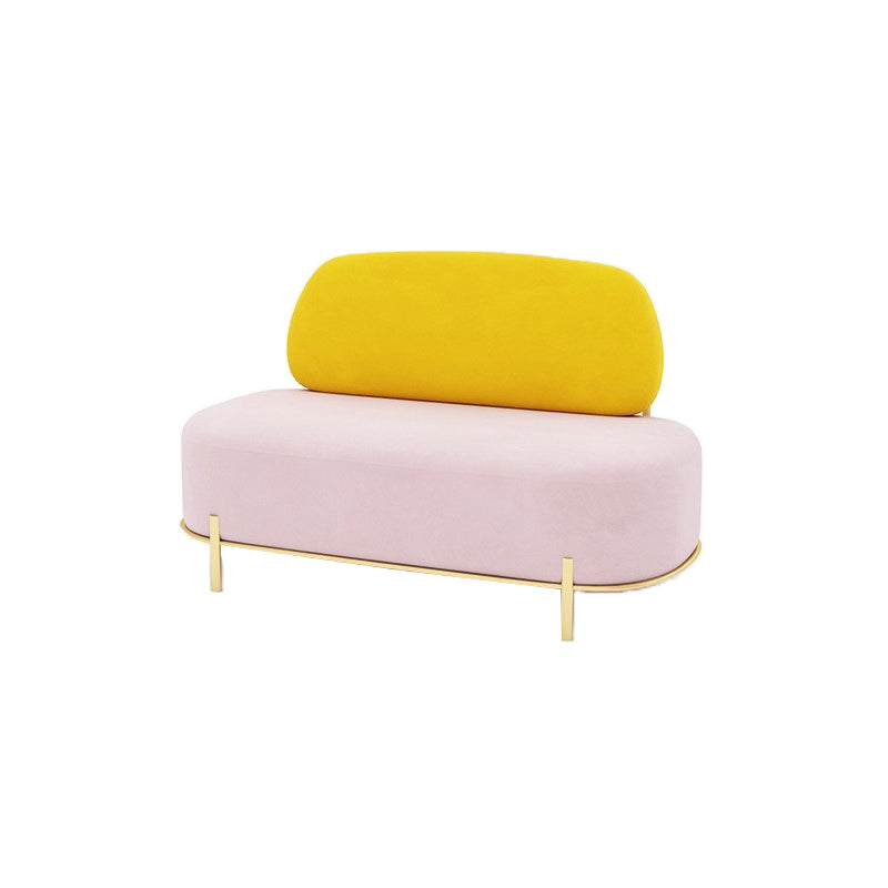 Armless Contemporary Sofa Velvet Tight Back for Apartment Sofa