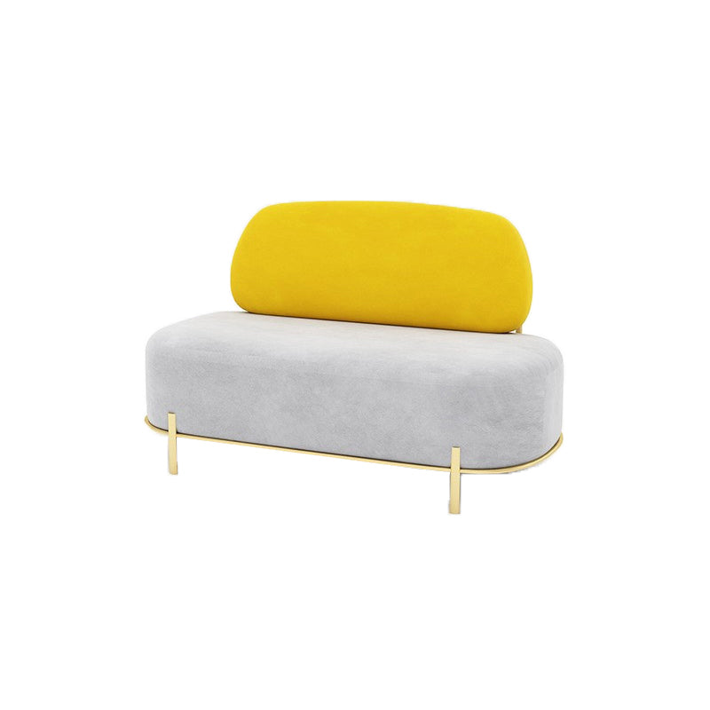 Armless Contemporary Sofa Velvet Tight Back for Apartment Sofa