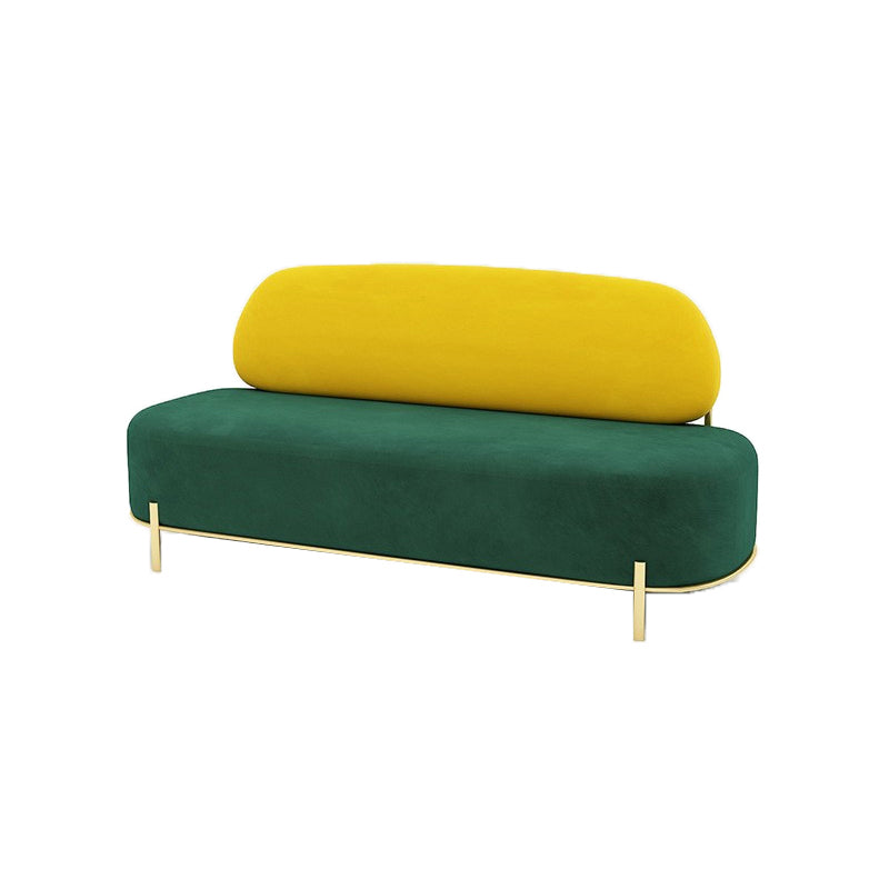 Armless Contemporary Sofa Velvet Tight Back for Apartment Sofa