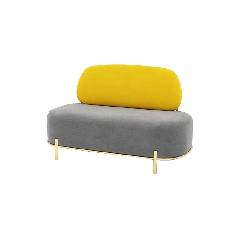 Armless Contemporary Sofa Velvet Tight Back for Apartment Sofa