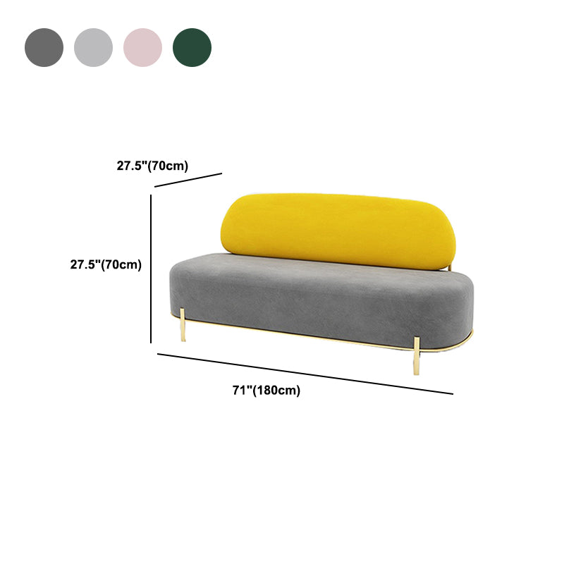 Armless Contemporary Sofa Velvet Tight Back for Apartment Sofa