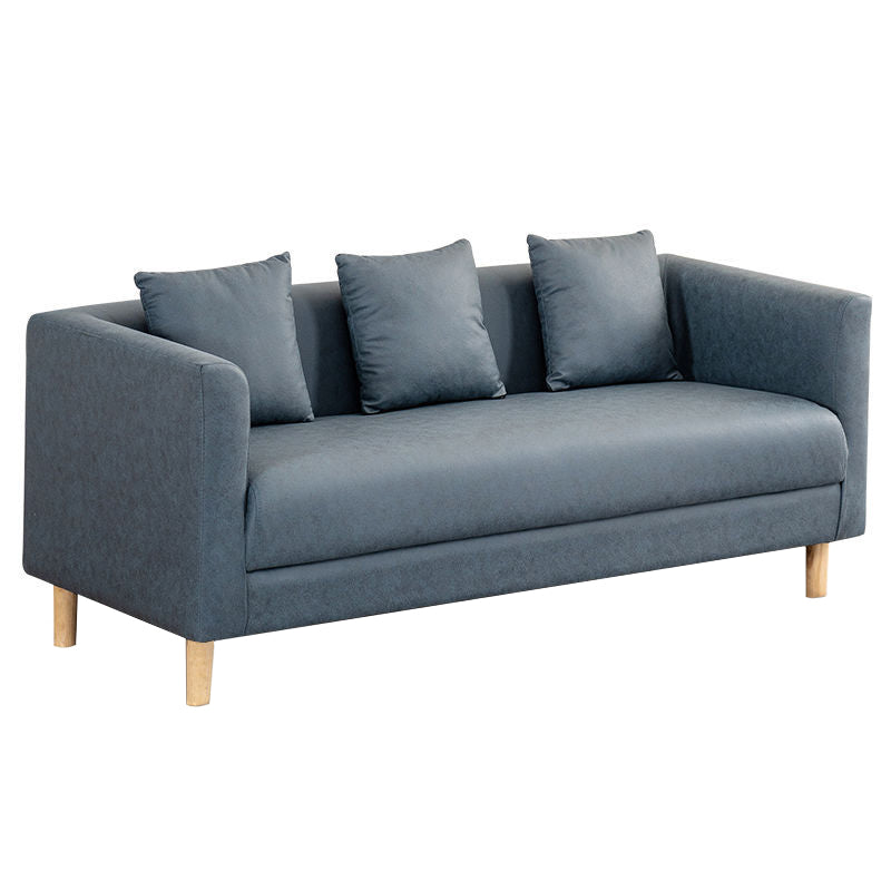 Faux Leather 3-seater Sofa Tuxedo Arm Stain Resistant 23.62" Wide